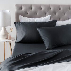 Hotel Style Queen Egyptian Cotton Sateen Bedding Set Greystone